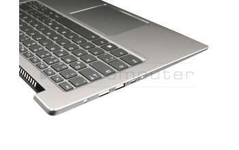 SG-92710-2DA teclado incl. topcase original LiteOn DE (alemán) gris/plateado con retroiluminacion (fingerprint)