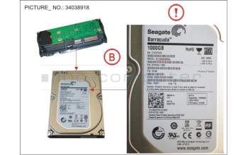 Fujitsu HDD 1TB SATA S3 7.2K 3.5\' 4K-AF para Fujitsu Esprimo P956