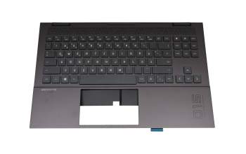SJP46G3ETATP40 teclado incl. topcase original HP DE (alemán) negro/negro con retroiluminacion (Mica Silver Aluminium)