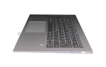 SM10N19275 teclado incl. topcase original Lenovo DE (alemán) gris/plateado con retroiluminacion