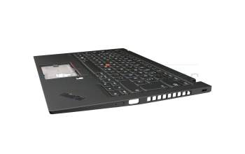 SM10T05909 teclado incl. topcase original Lenovo DE (alemán) negro/negro con retroiluminacion y mouse stick WLAN