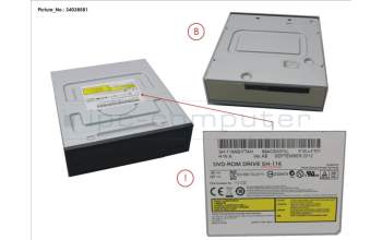 Fujitsu SATA DVD-ROM HH para Fujitsu Primergy TX1330 M2