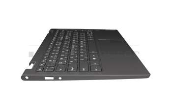 SN20Q40609 teclado incl. topcase original Lenovo UAE (árabe) gris/canaso con retroiluminacion