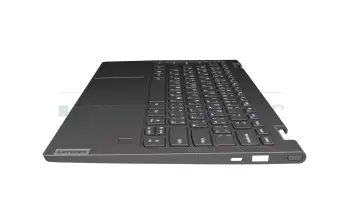 SN20Q40609 teclado incl. topcase original Lenovo UAE (árabe) gris/canaso con retroiluminacion