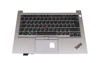 SN20W68660 teclado incl. topcase original Lenovo DE (alemán) negro/plateado con retroiluminacion y mouse stick