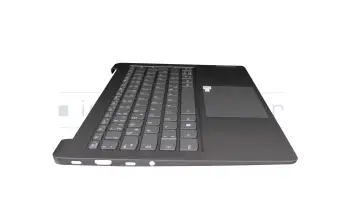 SN21B40903 teclado incl. topcase original Lenovo DE (alemán) gris/canaso con retroiluminacion