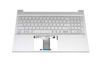 SP5CD045B241 teclado incl. topcase original HP DE (alemán) plateado/plateado con retroiluminacion