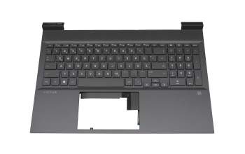 SP5CD2070AJW teclado incl. topcase original HP DE (alemán) gris/canaso con retroiluminacion