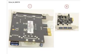 Fujitsu PCIE CARD 4X USB3.0 para Fujitsu Esprimo D757