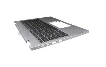 SV03P_A85BW teclado incl. topcase original Acer DE (alemán) negro/plateado con retroiluminacion