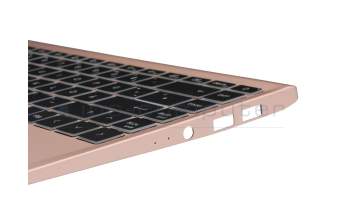 T022M1 Teclado incl. topcase DE (alemán) negro/rosé