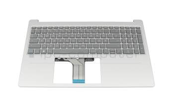 T048H1 Teclado incl. topcase DE (alemán) gris/plateado