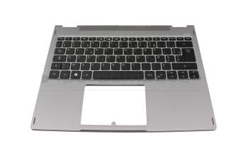 T058C2 Teclado incl. topcase FR (francés) gris/canaso con retroiluminacion