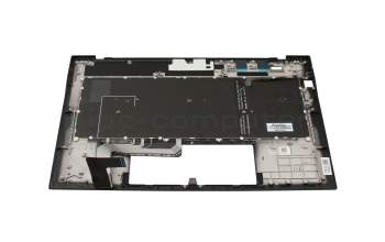 T079C1 Teclado incl. topcase DE (alemán) negro/azul/negro con retroiluminacion