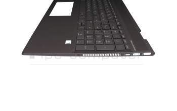 T20041900009 teclado incl. topcase original HP DE (alemán) gris/antracita con retroiluminacion