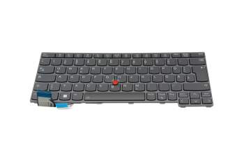 Teclado DE (alemán) color gris/chiclet canosa con retroiluminación y mouse-stick original para Lenovo ThinkPad L13 Yoga Gen 4 (21FR/21FS)