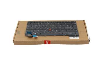 Teclado DE (alemán) color gris/chiclet canosa con retroiluminación y mouse-stick original para Lenovo ThinkPad L13 Yoga Gen 4 (21FR/21FS)
