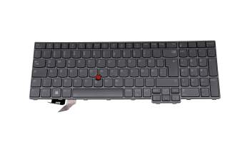 Teclado DE (alemán) color gris/chiclet canosa con retroiluminación y mouse-stick original para Lenovo ThinkPad P16s Gen 1 (21BT/21BU)