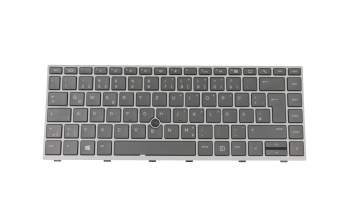 Teclado DE (alemán) color gris/chiclet plateado con mouse-stick original para HP ZBook 14u G5