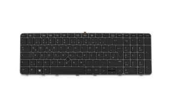 Teclado DE (alemán) color negro/chiclet canosa con retroiluminación y mouse-stick original para HP ZBook 15u G3
