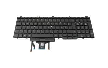 Teclado DE (alemán) color negro/chiclet negro con retroiluminación y mouse-stick original para Dell Precision 15 (3541)