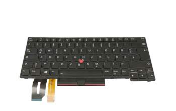 Teclado DE (alemán) color negro/chiclet negro con retroiluminación y mouse-stick original para Lenovo ThinkPad E480 (20KQ/20KN)