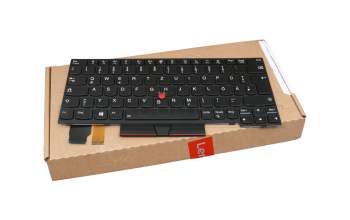 Teclado DE (alemán) color negro/chiclet negro con retroiluminación y mouse-stick original para Lenovo ThinkPad L13 Yoga Gen 2 (20VL/20VK)