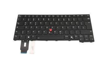 Teclado DE (alemán) color negro/chiclet negro con retroiluminación y mouse-stick original para Lenovo ThinkPad P14s G5 (21ME)