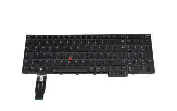 Teclado DE (alemán) color negro/chiclet negro con retroiluminación y mouse-stick original para Lenovo ThinkPad P16v Gen 1 (21FE/21FF)