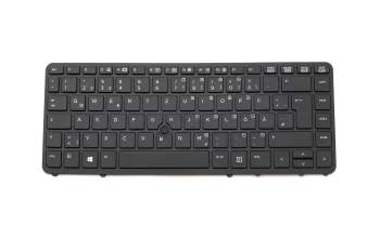Teclado DE (alemán) color negro/chiclet negro/mate con mouse-stick original para HP EliteBook 840 G1