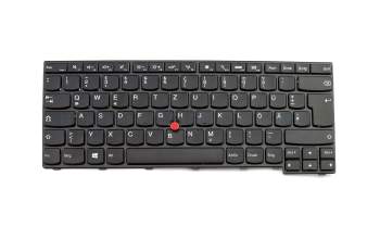 Teclado DE (alemán) color negro/chiclet negro/mate con mouse-stick original para Lenovo ThinkPad E450 (20DC/20DD)