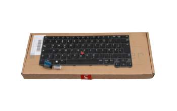 Teclado DE (alemán) color negro/chiclet negro/mate con mouse-stick original para Lenovo ThinkPad L13 2-in-1 Gen 5 (21LM/21LN)