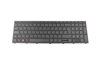 Teclado DE (alemán) color negro/chiclet negro/mate con retroiluminación con teclado numérico original para HP ProBook 450 G5