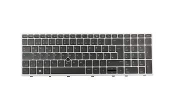 Teclado DE (alemán) color negro/chiclet plateado con mouse-stick original para HP EliteBook 850 G5
