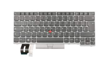 Teclado DE (alemán) color negro/chiclet plateado con mouse-stick original para Lenovo ThinkPad L390 (20NR/20NS)