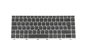 Teclado DE (alemán) color negro/chiclet plateado con retroiluminación y mouse-stick original para HP EliteBook 745 G5