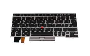 Teclado DE (alemán) color negro/chiclet plateado con retroiluminación y mouse-stick original para Lenovo ThinkPad L13 Gen 2 (20VH/20VJ)