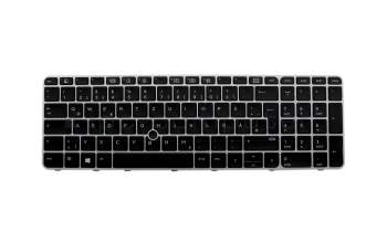Teclado DE (alemán) color negro/chiclet plateado mate con mouse-stick original para HP EliteBook 850 G3
