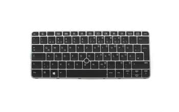Teclado DE (alemán) color negro/chiclet plateado mate con retroiluminación y mouse-stick original para HP EliteBook 820 G3