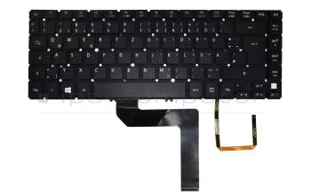 Teclado DE (alemán) negro con retroiluminación original para Acer Aspire M5-481PT