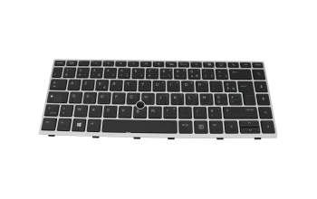 Teclado FR (francés) color negro/chiclet plateado con retroiluminación y mouse-stick original para HP EliteBook 745 G5