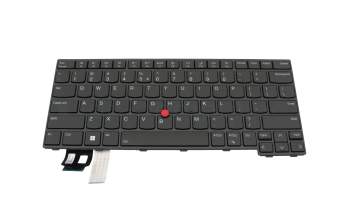 Teclado US (Inglés) color negro/chiclet negro con retroiluminación y mouse-stick original para Lenovo ThinkPad P14s Gen 4 (21HF/21HG)