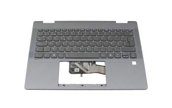 Teclado incl. topcase BE (belga) gris/canaso con retroiluminacion original para Lenovo IdeaPad 5x 14Q8X9 (83GH)