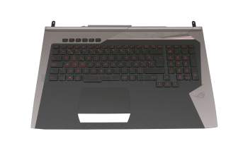 Teclado incl. topcase BE (belga) negro/plateado/negro con retroiluminacion original para Asus ROG G752VT