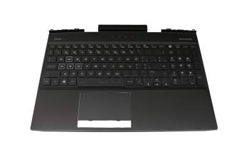 Teclado incl. topcase CH (suiza) negro/negro con retroiluminacion original para HP Omen 15-dc1000