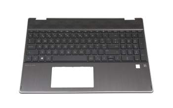 Teclado incl. topcase CH (suiza) negro/negro con retroiluminacion original para HP Pavilion x360 15-dq0400