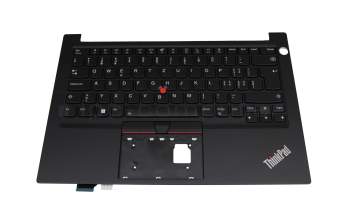 Teclado incl. topcase CH (suiza) negro/negro con retroiluminacion y mouse stick original para Lenovo ThinkPad E14 Gen 2 (20TB)