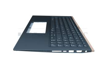 Teclado incl. topcase DE (alemán) azul/azul con retroiluminacion original para Asus ZenBook 15 UX533FAC