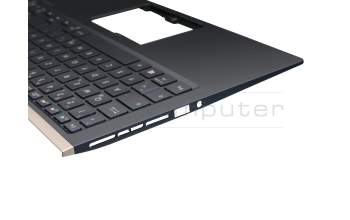 Teclado incl. topcase DE (alemán) azul/azul con retroiluminacion original para Asus ZenBook 15 UX533FAC