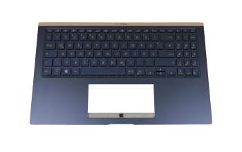 Teclado incl. topcase DE (alemán) azul/azul con retroiluminacion original para Asus ZenBook 15 UX534FA